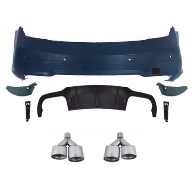 2011-2014 C Grade Car Model Rear Bumper Upgrade with Diffuser and Exhaust Tailpipe