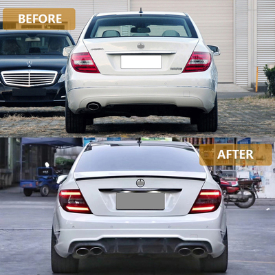 2011-2014 C Grade Car Model Rear Bumper Upgrade with Diffuser and Exhaust Tailpipe