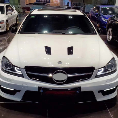 Mercedes-Benz C-Class W204 with Full Set Carbon Fiber Engine Hood Tested
