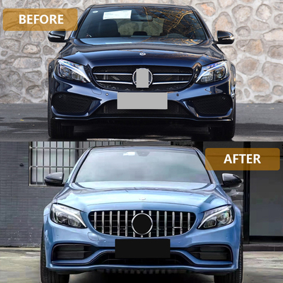 Mercedes Benz C-Class W205 to C63 AMG with Modern Luxury Front Bumper