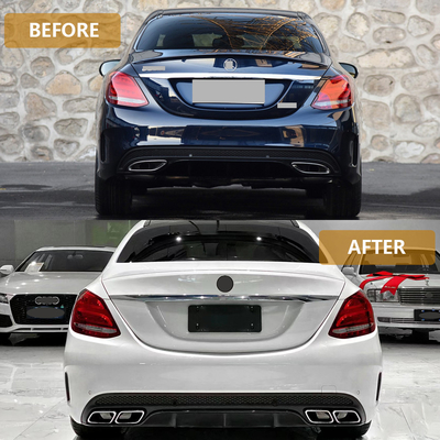 Mercedes-Benz C-Class W205 Rear Bumper Upgrade Rear Diffuser Lip and Throat Exhaust
