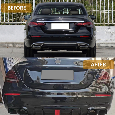 Benz E-CLASS W213 with Rear Bumper Lip Tail Throat and Exhaust Pipe