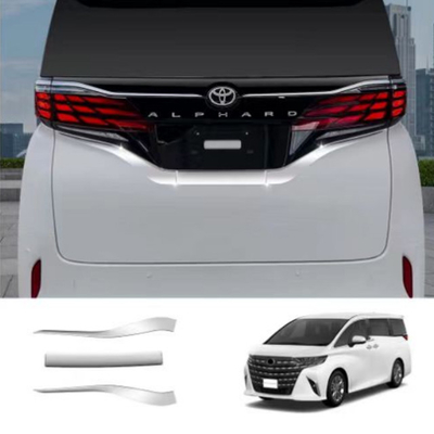 Toyota Alphard Vellfire 40 2024 Silver/Black Accessories Rear Plate Number Chrome Trim
